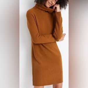 Womens Madewell Foldover Turtleneck Sweater Dress Size M